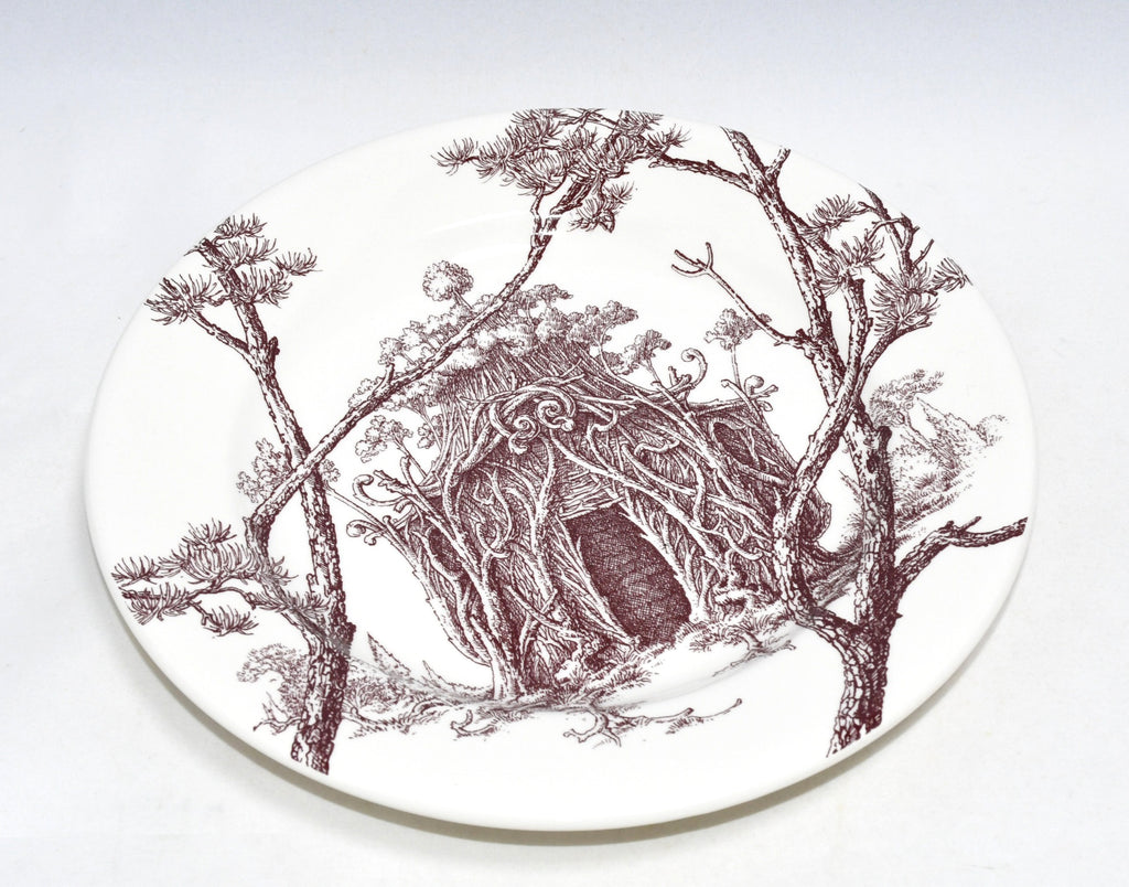 Hermes Les Maisons Enchantees Dessert Plate 22 cm tree porcelain dinner 8.75"