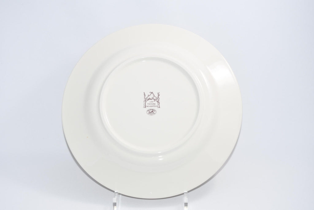 Hermes Les Maisons Enchantees Dinner Plate 27 cm tree porcelain 10.75" A31