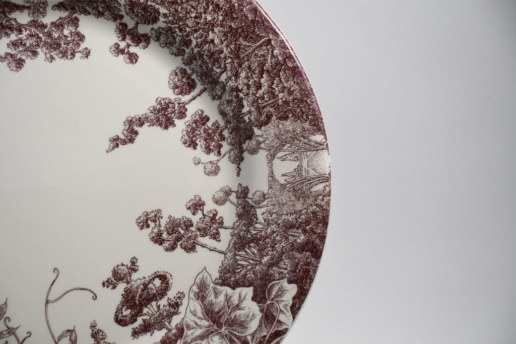 Hermes Les Maisons Enchantees Dinner Plate 27 cm tree porcelain 10.75"