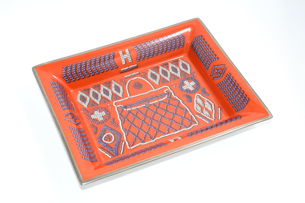 Hermes Magic Kelly Change tray porcelain Ashtray orange bag plate Vide Poch