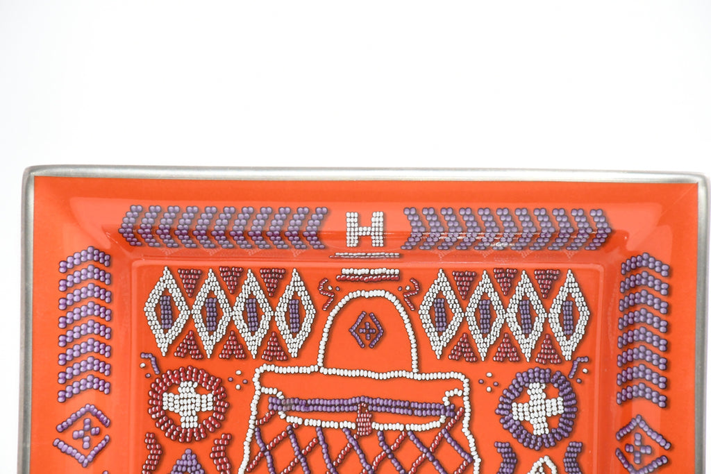 Hermes Magic Kelly Change tray porcelain Ashtray orange bag plate Vide Poch