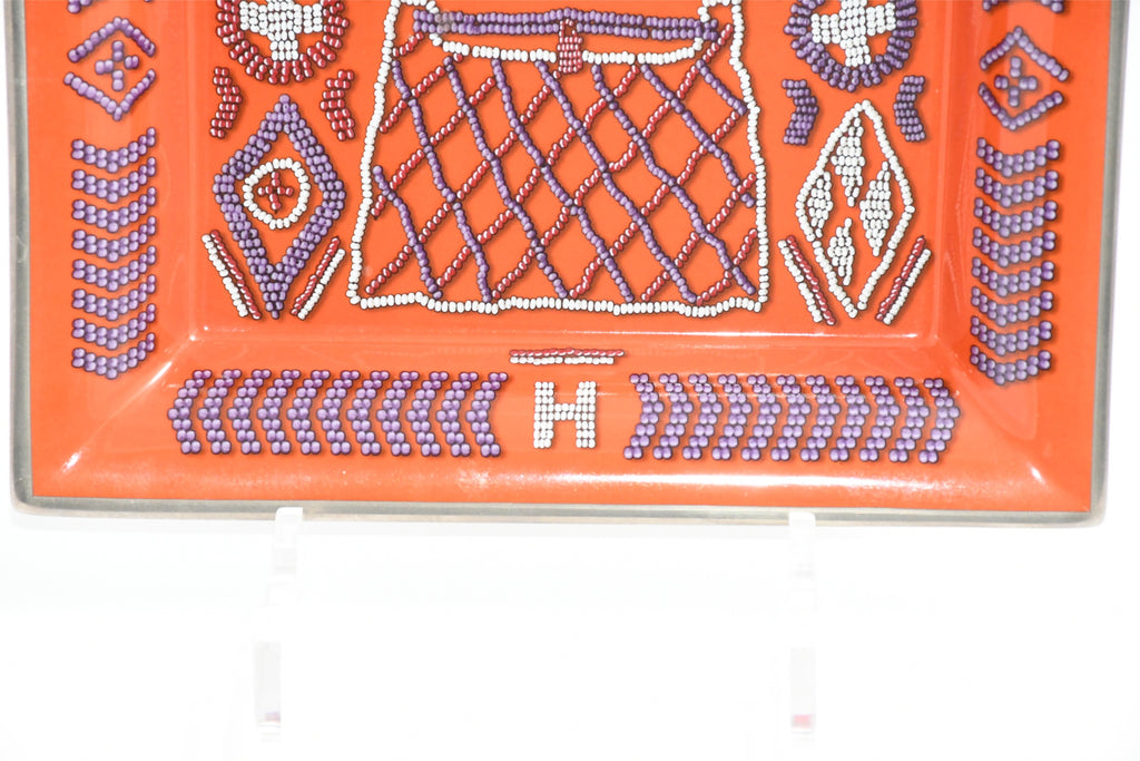 Hermes Magic Kelly Change tray porcelain Ashtray orange bag plate Vide Poch