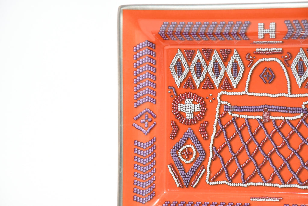 Hermes Magic Kelly Change tray porcelain Ashtray orange bag plate Vide Poch