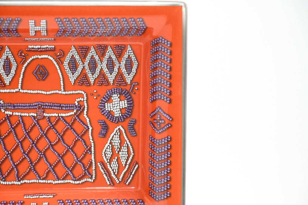 Hermes Magic Kelly Change tray porcelain Ashtray orange bag plate Vide Poch