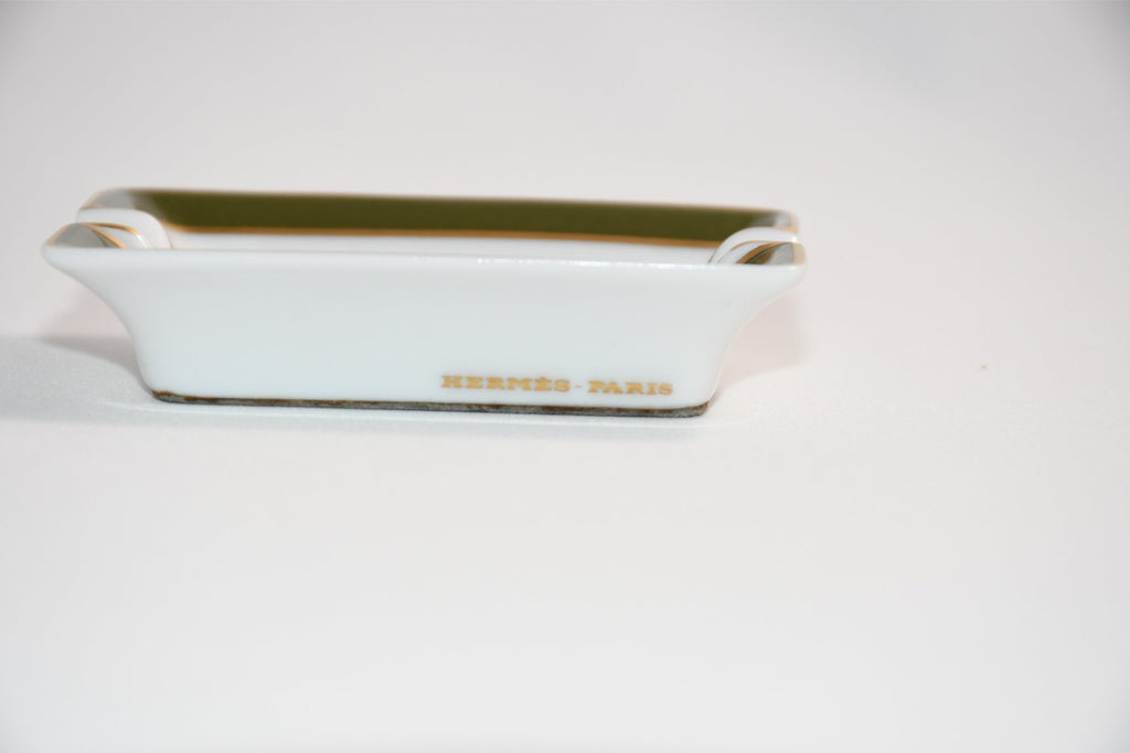 Hermes Mini Ashtray Cheetah change tray green animal plate porcelain