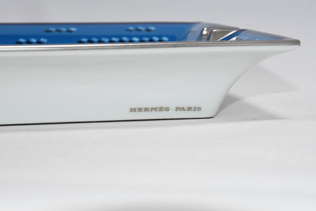 Hermes Mosaic Fish Change tray porcelain Ashtray blue plate Vide Poche