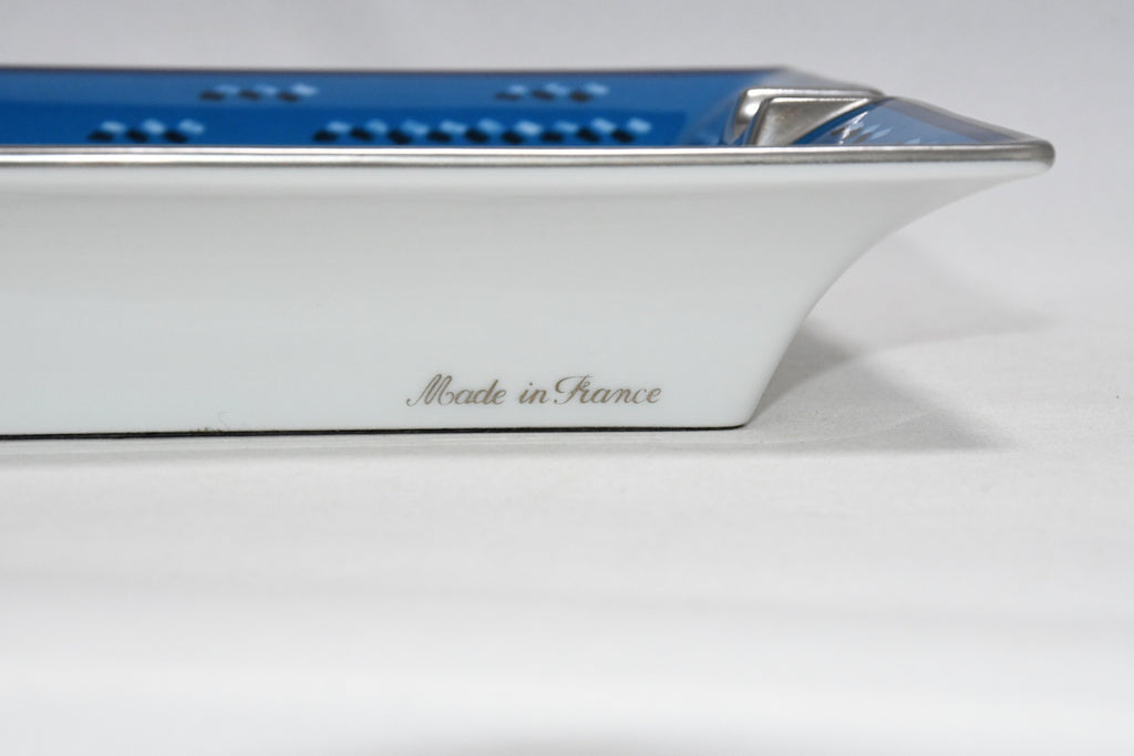 Hermes Mosaic Fish Change tray porcelain Ashtray blue plate Vide Poche