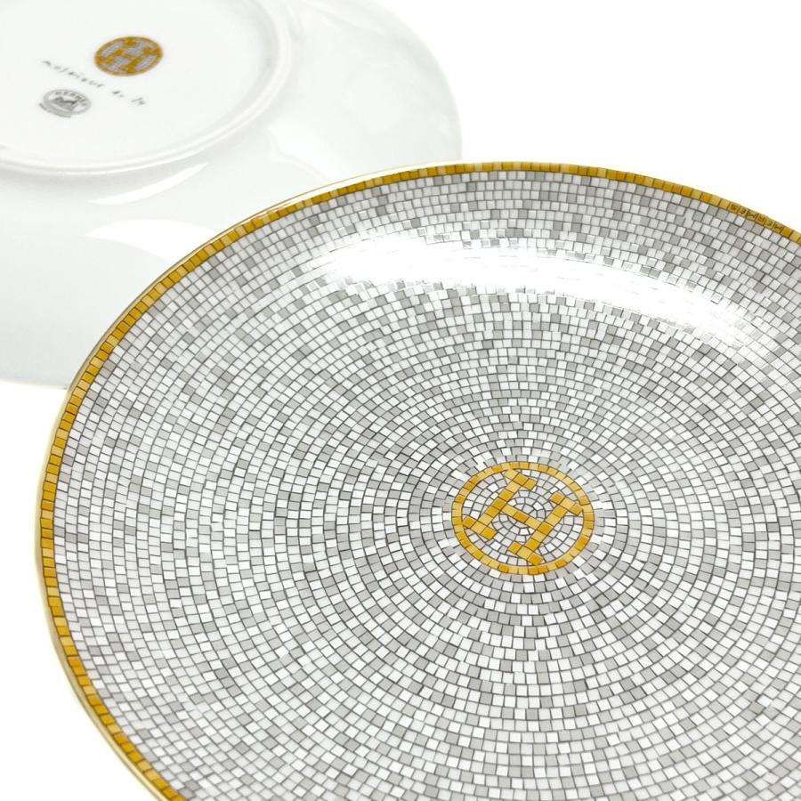 Hermes Mosaique au 24 Bread Plate 16 cm gold porcelain cake dessert