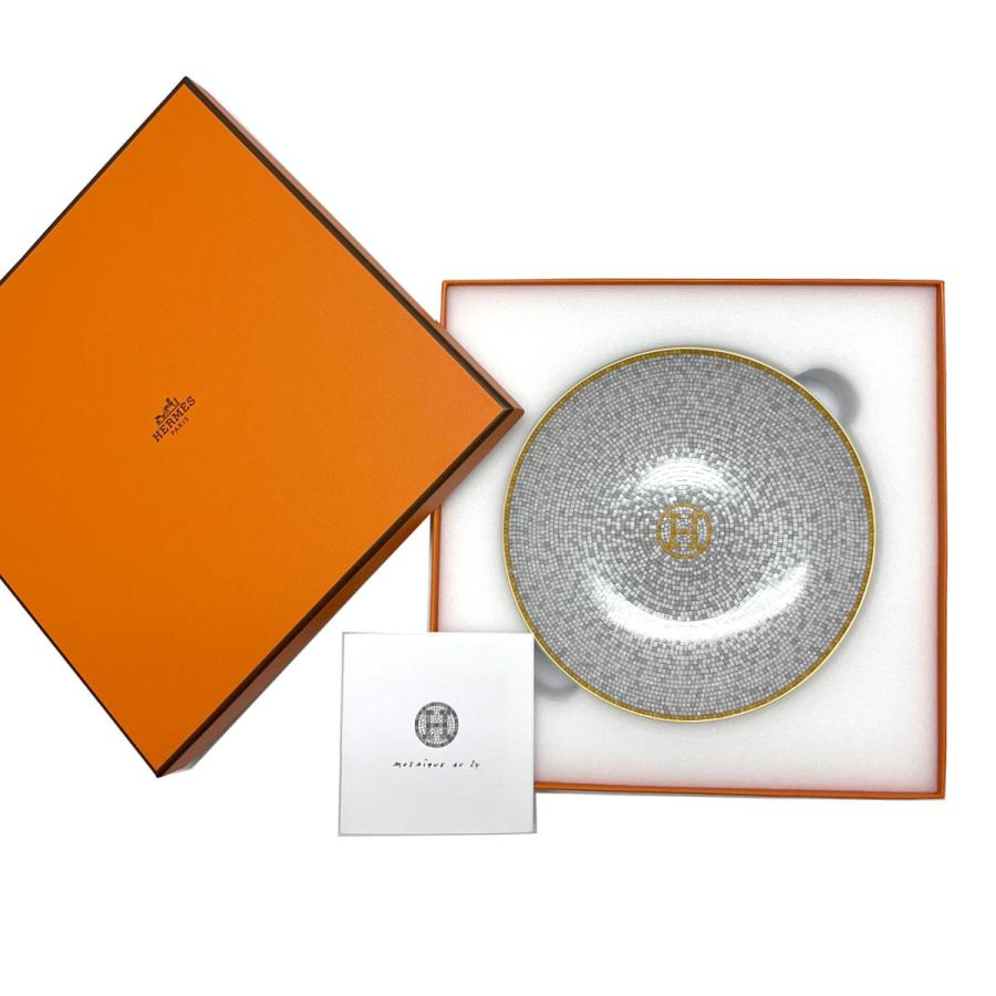 Hermes Mosaique au 24 Bread Plate 16 cm gold porcelain cake dessert