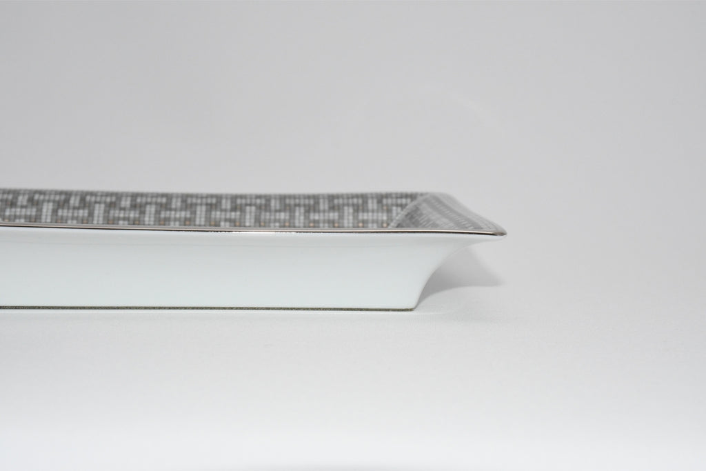 Hermes Mosaique au 24 Change tray Platinum Silver Ashtray plate porcelain