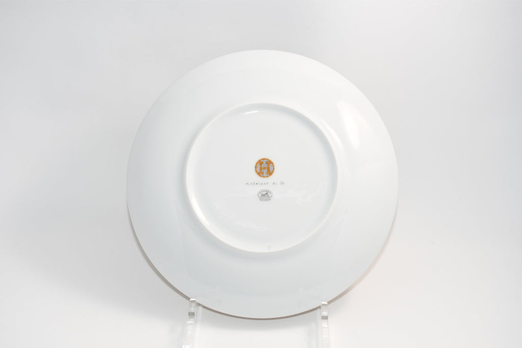 Hermes Mosaique au 24 Dessert Plate 21 cm Gold Set of 2 porcelain 8.75"