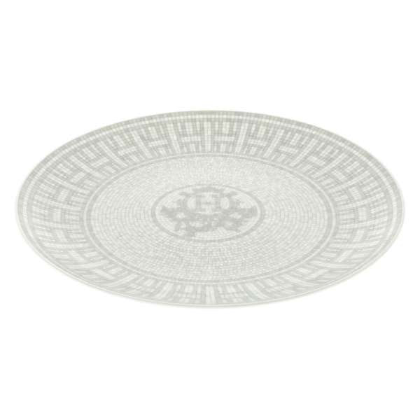 Hermes Mosaique au 24 Dessert Plate 22.5 cm Platinum silver Set of 2 porcelain