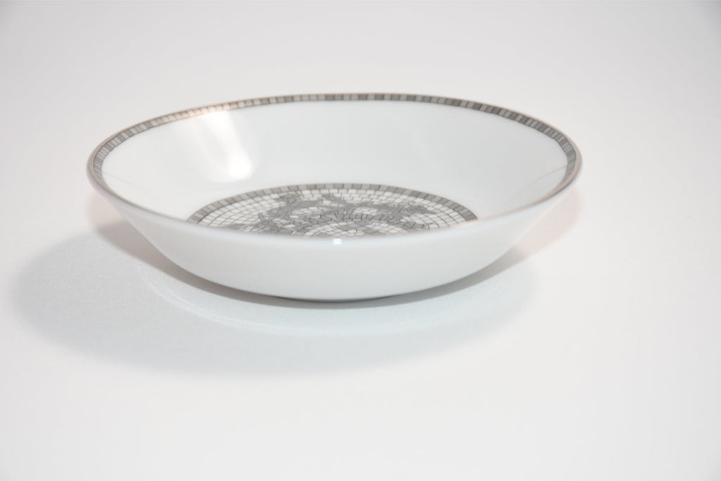 Hermes Mosaique au 24 Sauce Plate 10 cm Platinum silver soy sauce porcelain