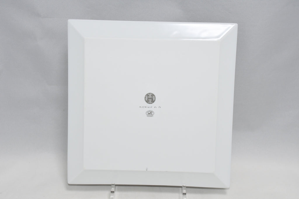 Hermes Mosaique au 24 Square Plate 23 x 23 cm Platinum Silver 092 porcelain No. 5