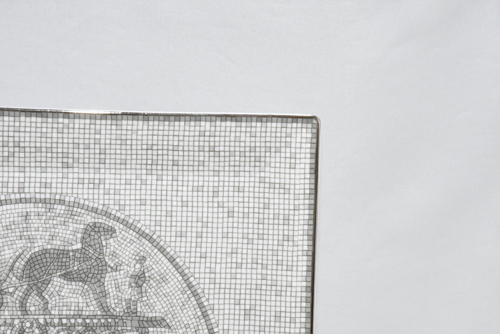 Hermes Mosaique au 24 Square Plate 23 x 23 cm Platinum Silver 092 porcelain No. 5