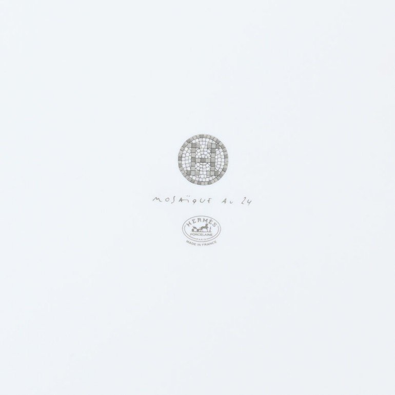 Hermes Mosaique au 24 Square Plate 23 x 23 cm Platinum Silver porcelain No. 5