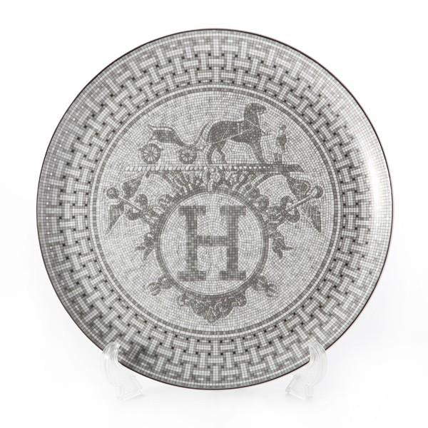 Hermes Mosaique au 24 Tart Plate 32 cm Platinum silver porcelain dinner