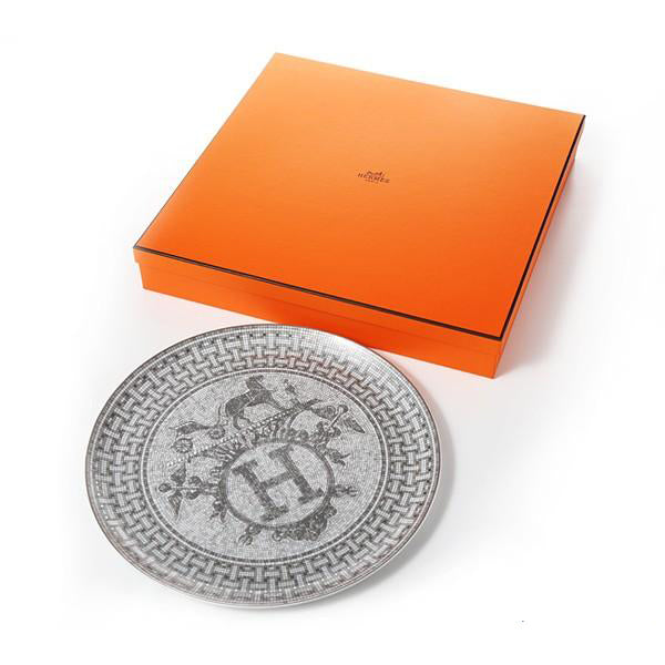 Hermes Mosaique au 24 Tart Plate 32 cm Platinum silver porcelain dinner