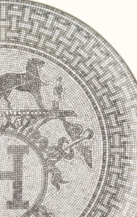 Hermes Mosaique au 24 Tart Plate 32 cm Platinum silver porcelain dinner