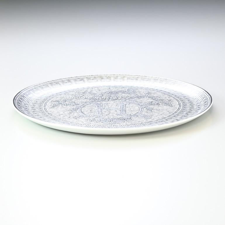 Hermes Mosaique au 24 Tart Plate 32 cm Platinum silver porcelain dinner