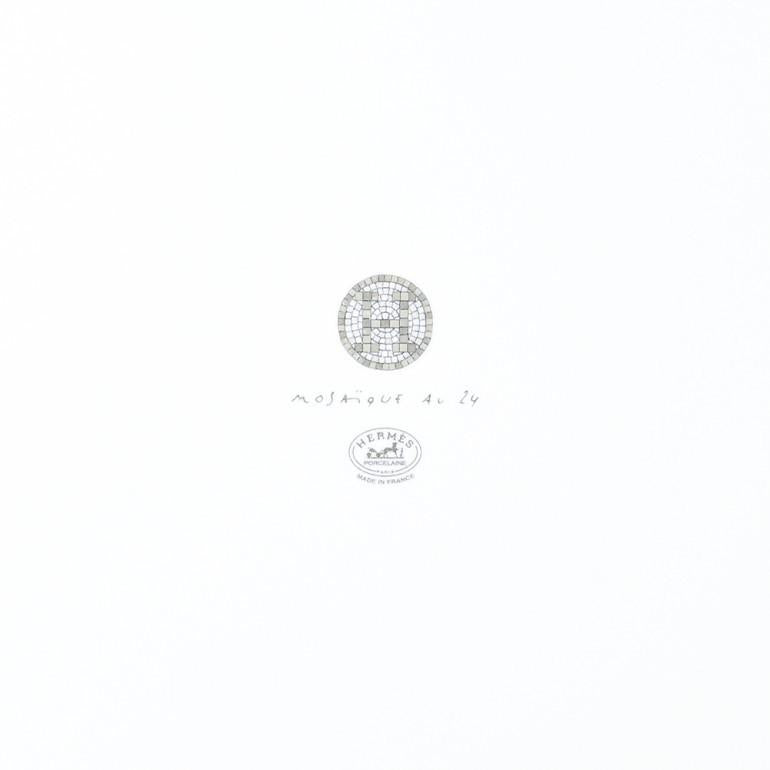 Hermes Mosaique au 24 Tart Plate 32 cm Platinum silver porcelain dinner