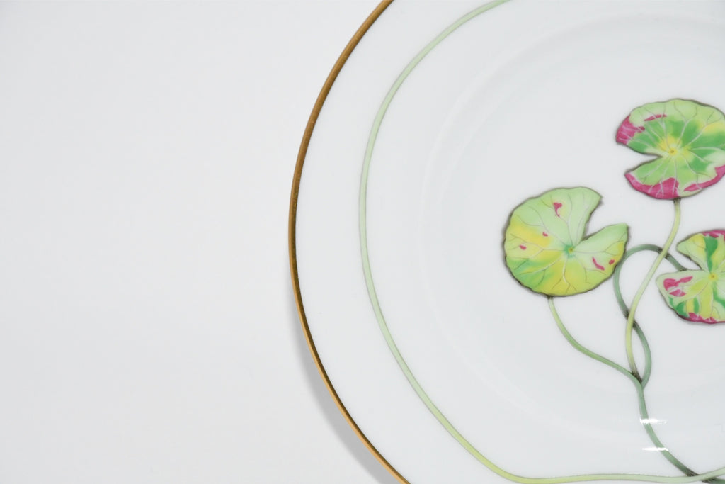 Hermes Nile Bread Plate 16 cm porcelain green Nil lotus