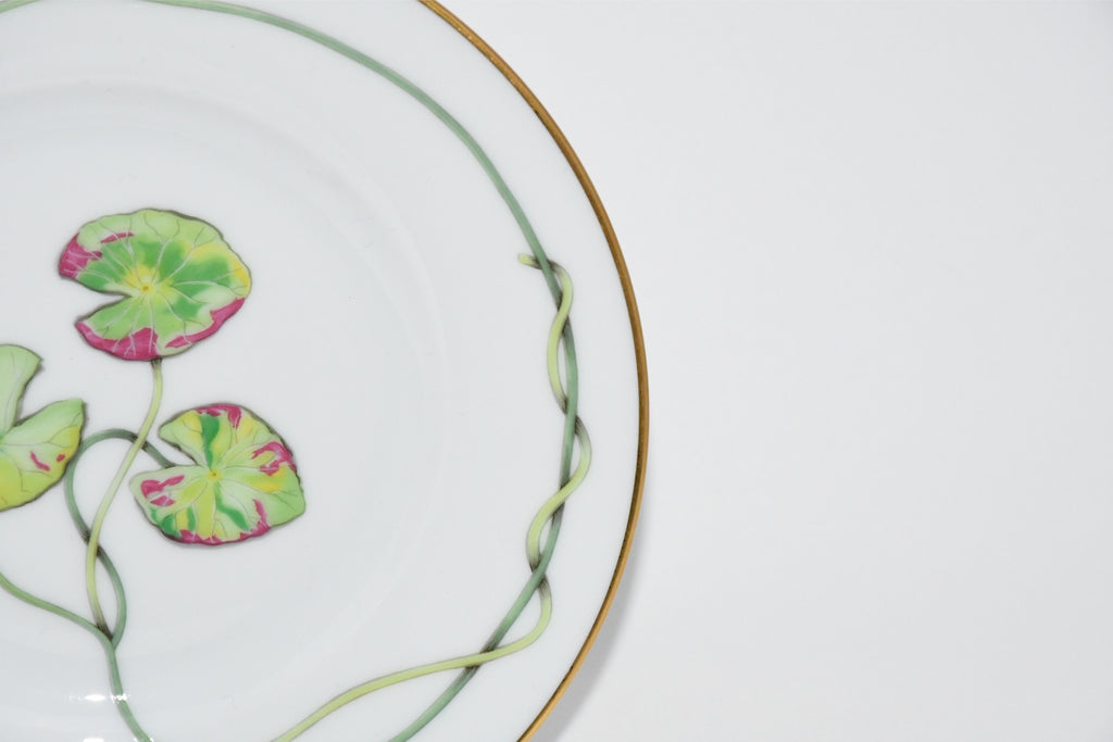 Hermes Nile Bread Plate 16 cm porcelain green Nil lotus