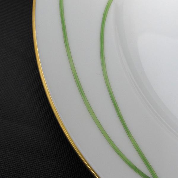 Hermes Nile Dessert Plate 22.5 cm porcelain green 2 set Nil lotus A183