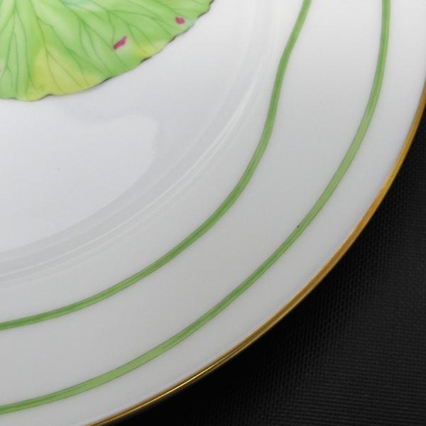 Hermes Nile Dessert Plate 22.5 cm porcelain green 2 set Nil lotus A183