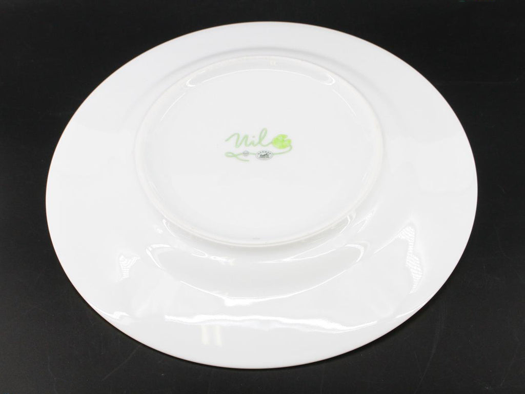 Hermes Nile Dessert Plate 22.5 cm porcelain green 2 set Nil lotus A183