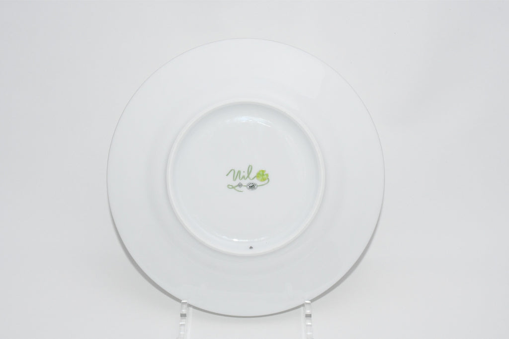Hermes Nile Dessert Plate 22.5 cm porcelain green 2 set Nil lotus 8.75" M032