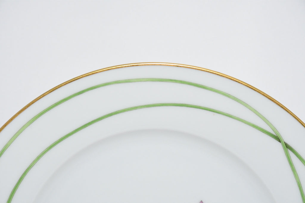 Hermes Nile Dessert Plate 22.5 cm porcelain green 2 set Nil lotus 8.75" M032