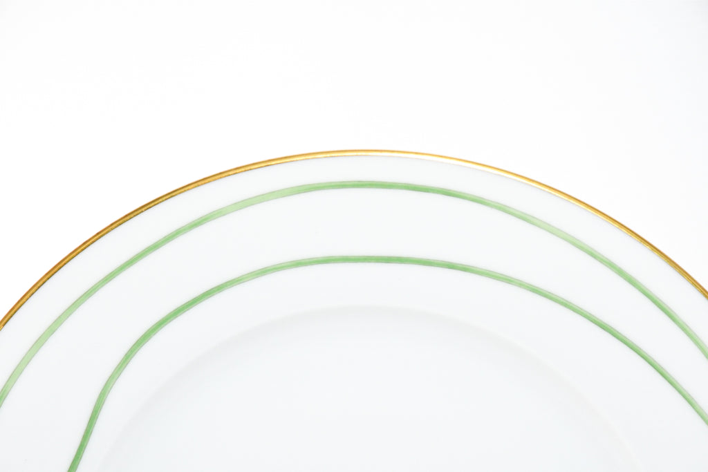 Hermes Nile Dessert Plate 22.5 cm porcelain green Nil lotus 8.75"