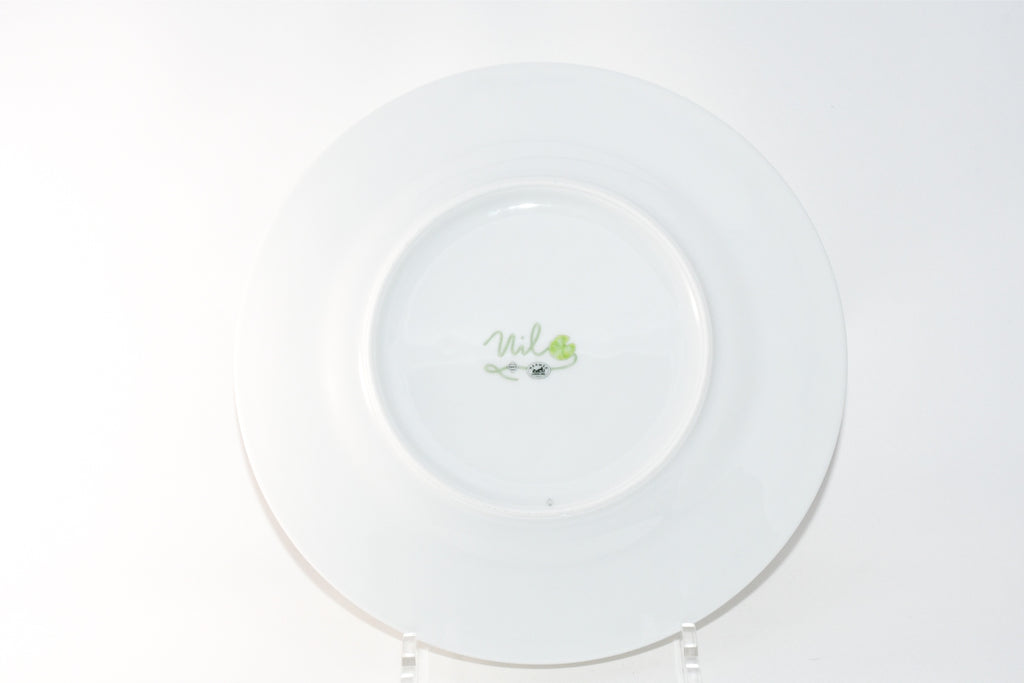 Hermes Nile Dessert Plate 22.5 cm porcelain green Nil lotus 8.75"