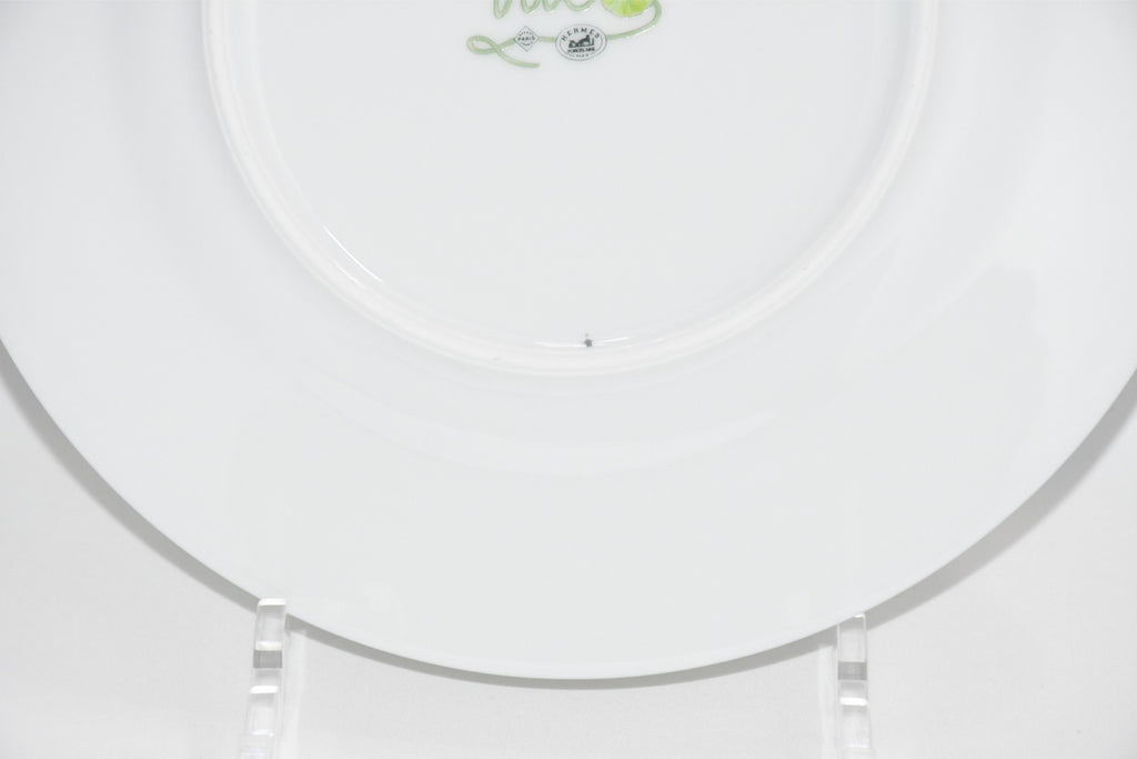 Hermes Nile Dessert Plate 22.5 cm porcelain green Nil lotus 8.75" YA100