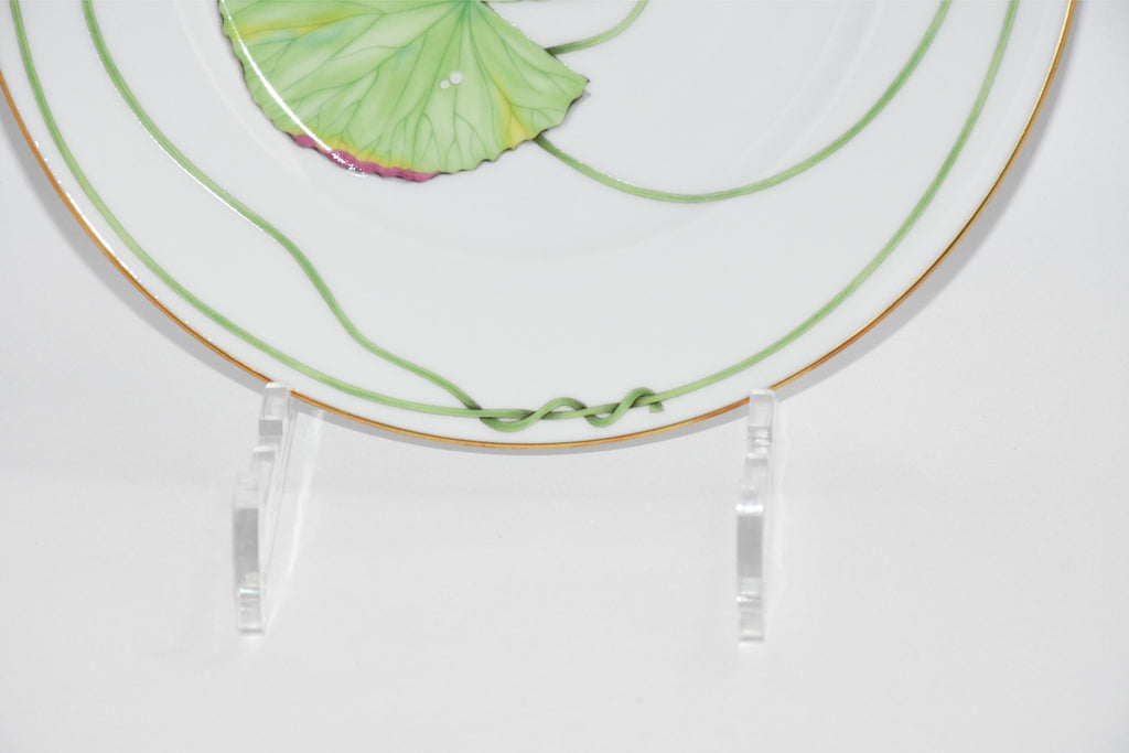 Hermes Nile Dessert Plate 22.5 cm porcelain green Nil lotus 8.75" YA100