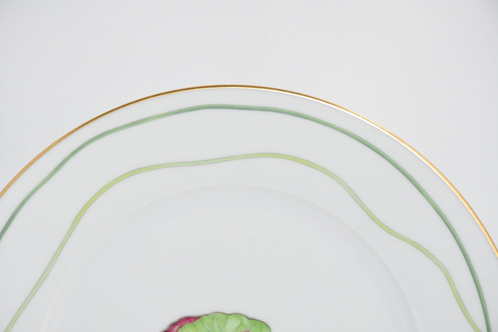 Hermes Nile Dinner Plate 27 cm porcelain Nil lotus green 10.75" Y190