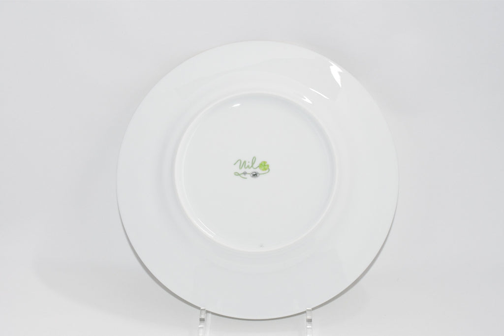 Hermes Nile Dinner Plate 27 cm porcelain Nil lotus green 10.75" Y190
