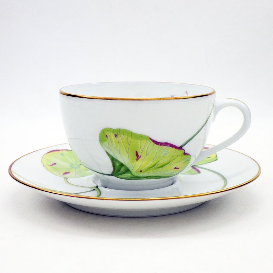 Hermes Nile Tea Cup and Saucer porcelain dinnerware coffee Nil lotus