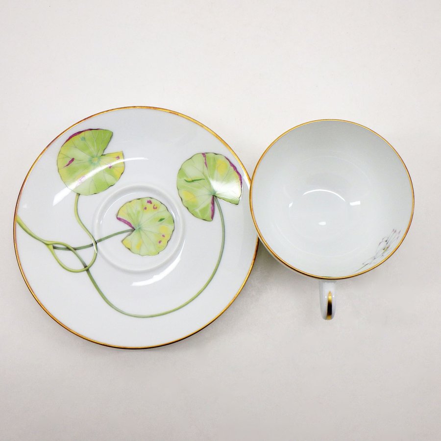 Hermes Nile Tea Cup and Saucer porcelain dinnerware coffee Nil lotus
