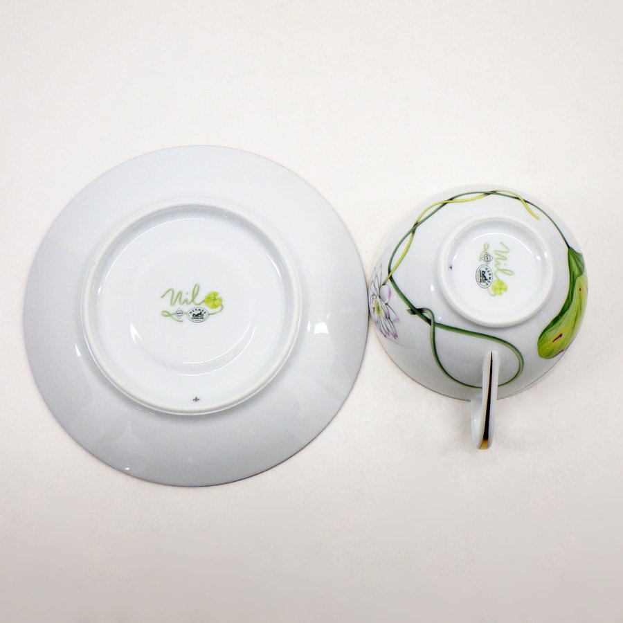 Hermes Nile Tea Cup and Saucer porcelain dinnerware coffee Nil lotus