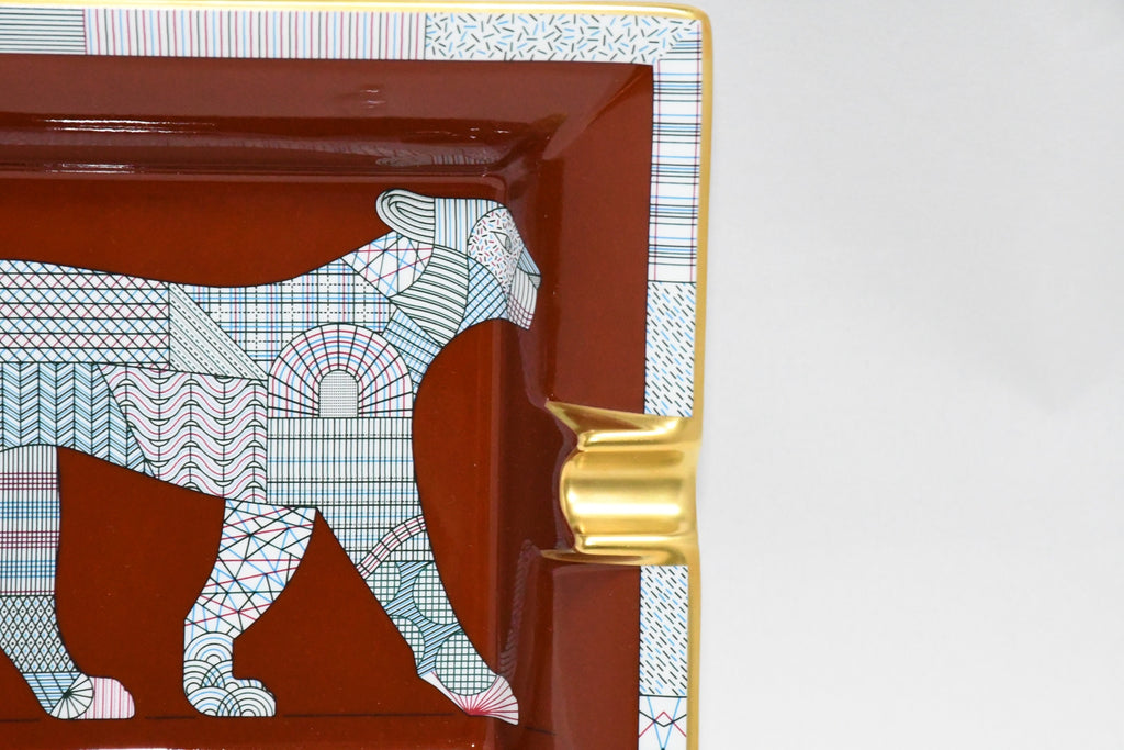 Hermes Panthera Deco Change tray porcelain Ashtray plate leopard panther