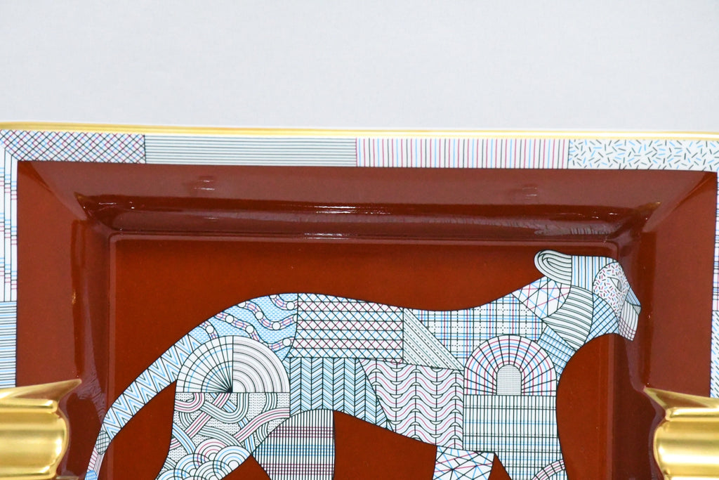 Hermes Panthera Deco Change tray porcelain Ashtray plate leopard panther