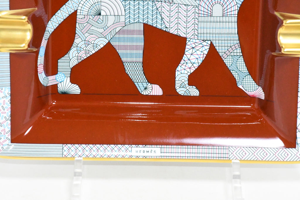 Hermes Panthera Deco Change tray porcelain Ashtray plate leopard panther