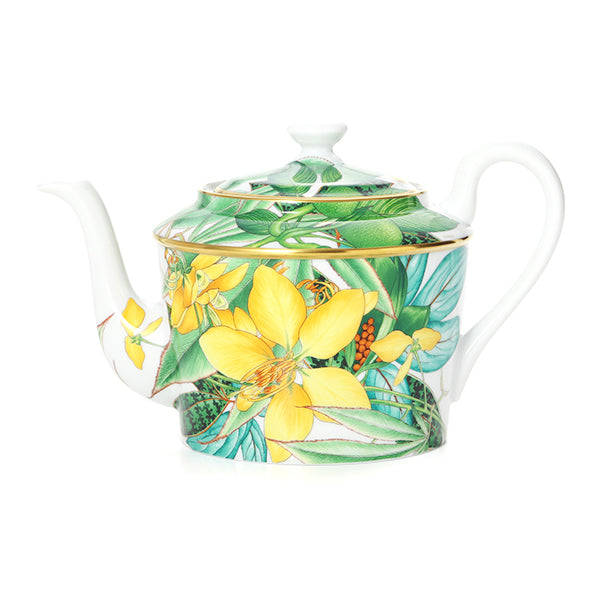 Hermes Passifolia Teapot porcelain green leaf flower coffee tea 1400 ml
