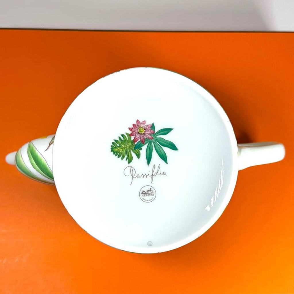 Hermes Passifolia Teapot porcelain green leaf flower coffee tea 1400 ml