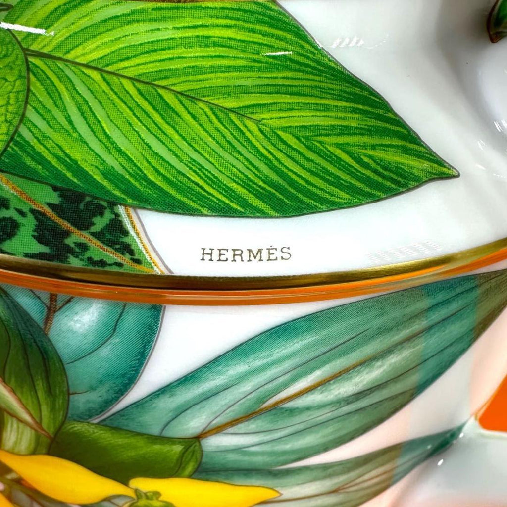 Hermes Passifolia Teapot porcelain green leaf flower coffee tea 1400 ml