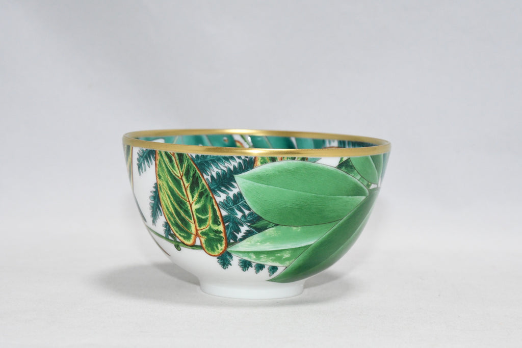 Hermes Passifolia bowl PM 9.5 cm green porcelain leaf flower plate 210 ml