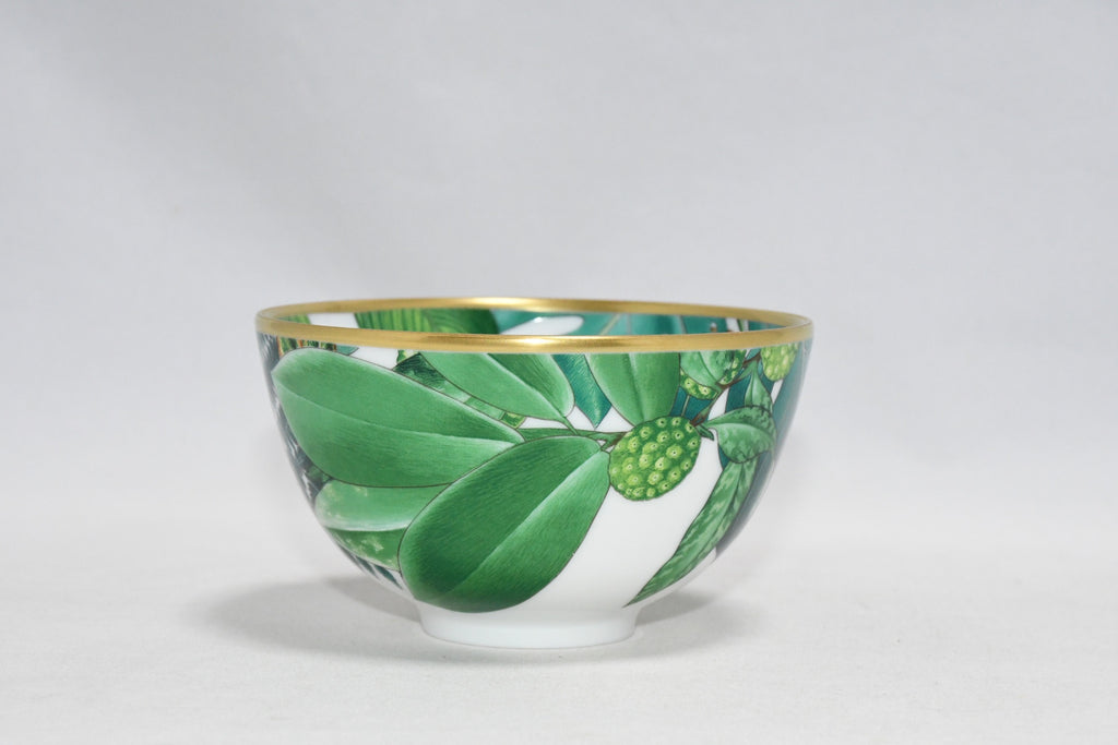 Hermes Passifolia bowl PM 9.5 cm green porcelain leaf flower plate 210 ml