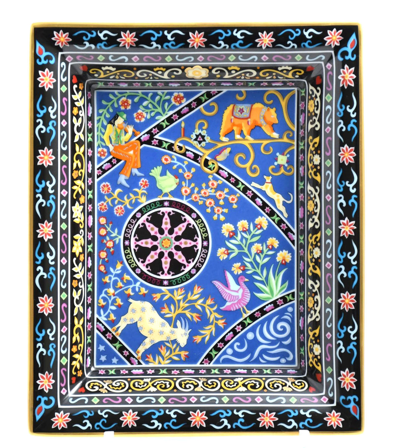 Hermes Peuple du Vent Change tray porcelain Ashtray Mandala Menagerie plate Vide Poche